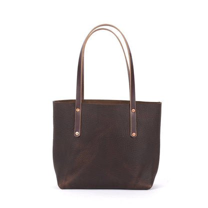 leather tote bag, full grain leather bag - mocha color - Avery Tote Medium