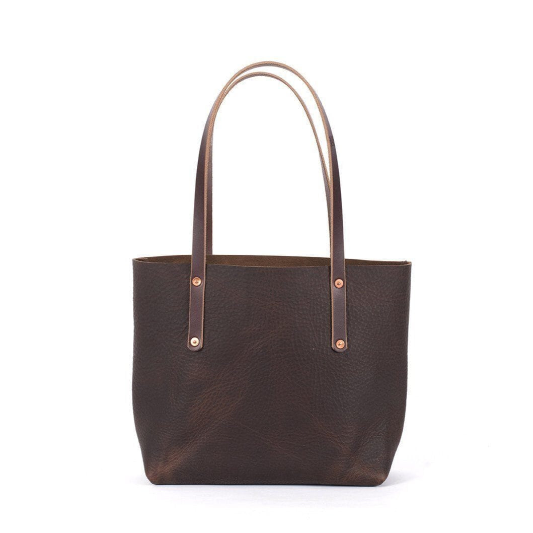 leather tote bag, full grain leather bag - mocha color - Avery Tote Medium