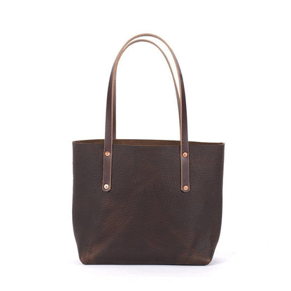 leather tote bag, full grain leather bag - mocha color - Avery Tote Medium