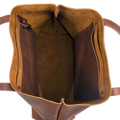 AVERY LEATHER TOTE BAG - LARGE - INDIGO BISON