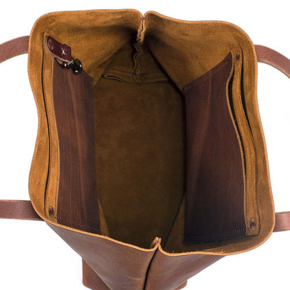 AVERY LEATHER TOTE BAG - LARGE - WINE BISON