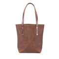 AVERY LEATHER TOTE BAG - SLIM MEDIUM - SADDLE