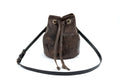 LEATHER BUCKET BAG - LARGE - CHARCOAL BISON