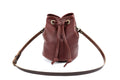 LEATHER BUCKET BAG - LARGE - MERLOT