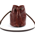 LEATHER BUCKET BAG - LARGE - REDWOOD BISON