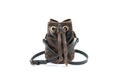 LEATHER BUCKET BAG - SMALL - CHARCOAL BISON