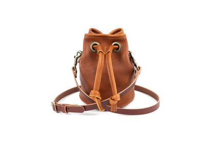 LEATHER BUCKET BAG - SMALL - MUSTARD YELLOW
