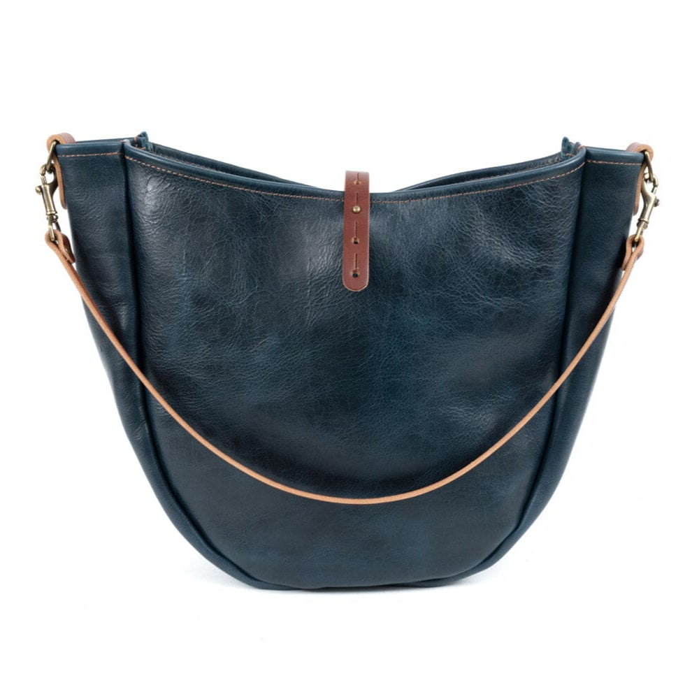 CELESTE LEATHER HOBO BAG - LARGE - INDIGO BISON