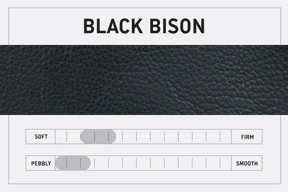 LEATHER BUCKET BAG - SMALL - BLACK BISON