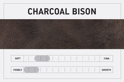 LEATHER BUCKET BAG - SMALL - CHARCOAL BISON