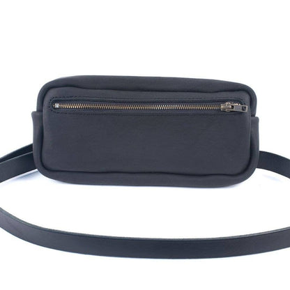 LEATHER FANNY PACK / LEATHER WAIST BAG - BLACK