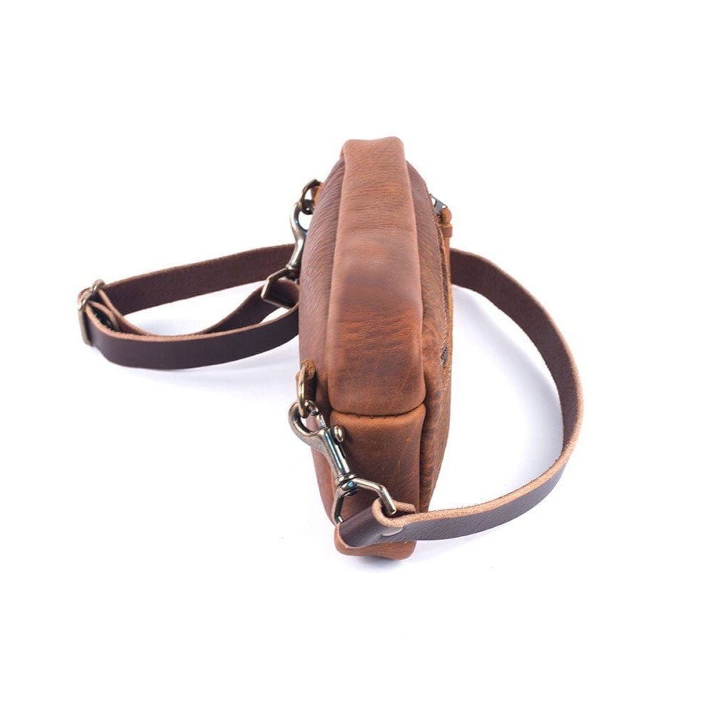 LEATHER FANNY PACK / LEATHER WAIST BAG - MOCHA