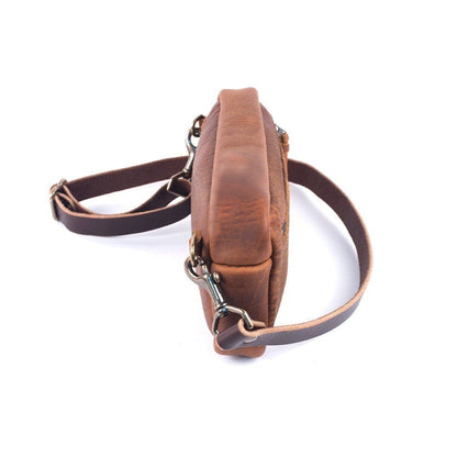 LEATHER FANNY PACK / LEATHER WAIST BAG - MOCHA