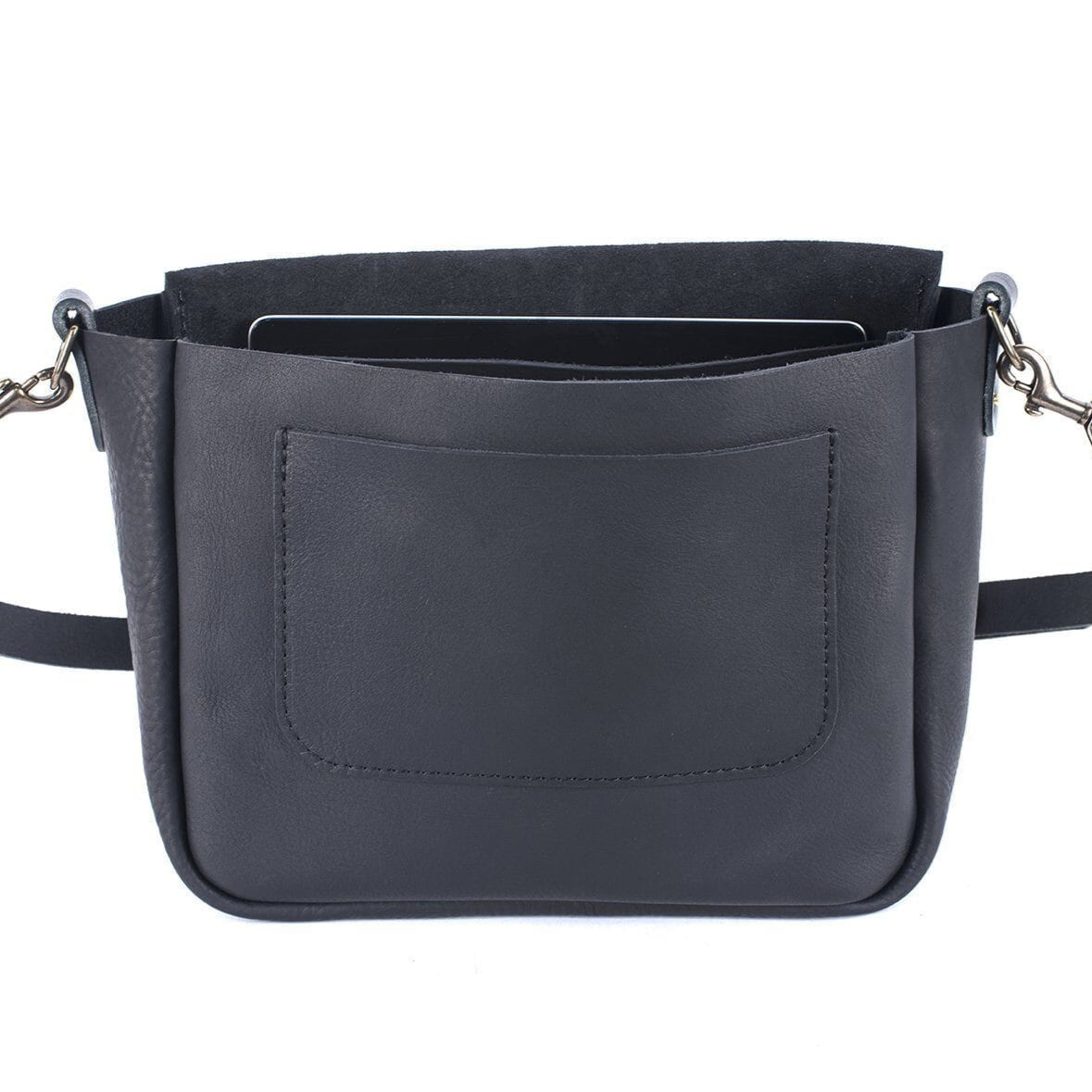 KINDLE LEATHER SATCHEL - BLACK