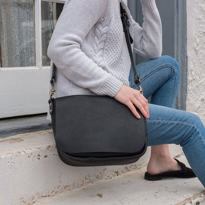KINDLE LEATHER SATCHEL - BLACK