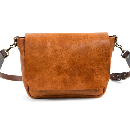 KINDLE LEATHER SATCHEL - PEANUT BISON