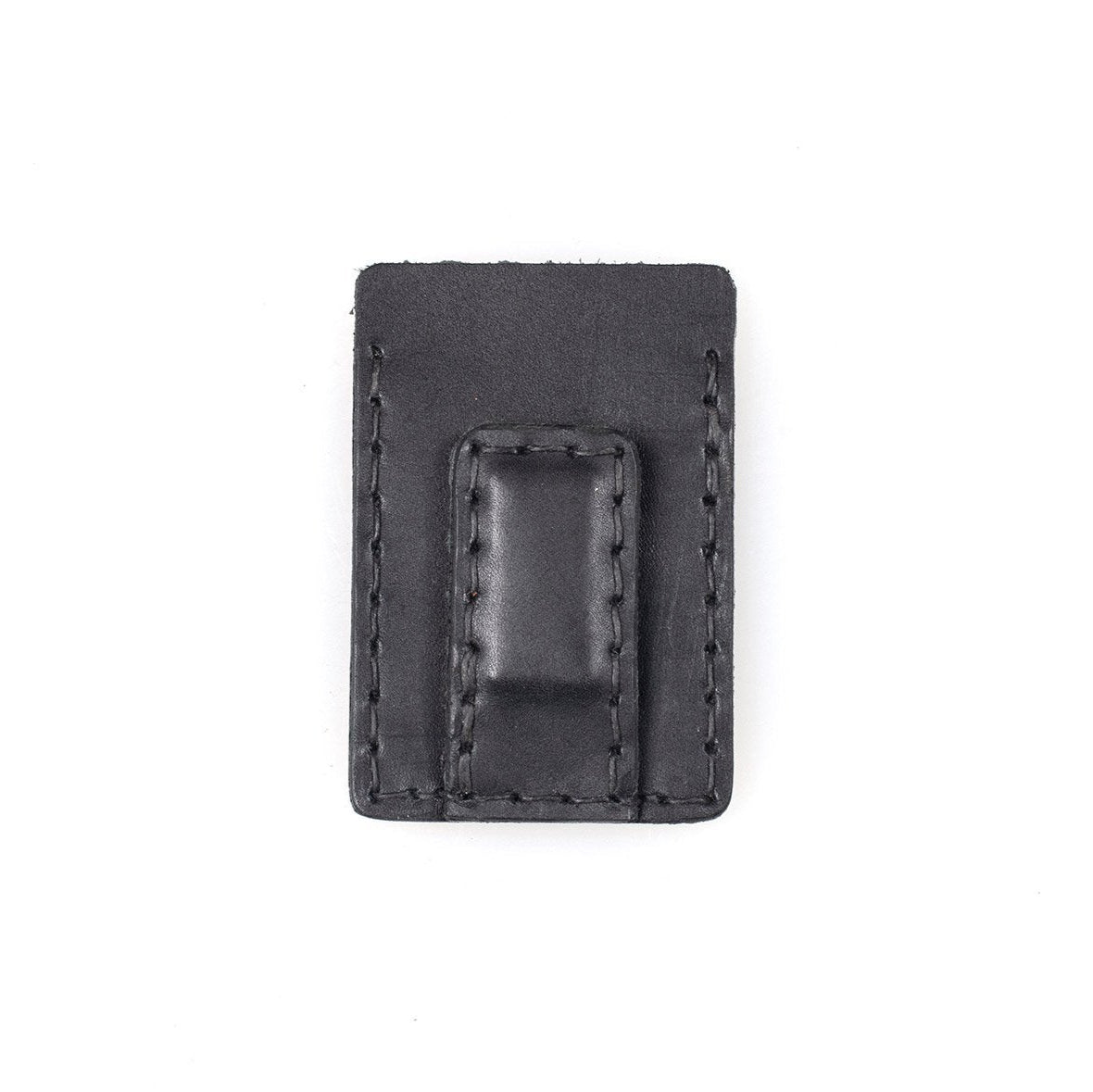 SLIM LEATHER CARD WALLET WITH MAGNETIC MONEY CLIP