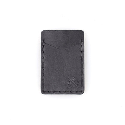 SLIM LEATHER CARD WALLET WITH MAGNETIC MONEY CLIP
