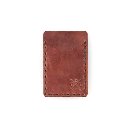 SLIM LEATHER CARD WALLET WITH MAGNETIC MONEY CLIP