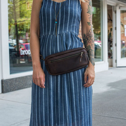 LEATHER FANNY PACK / LEATHER WAIST BAG - MOCHA